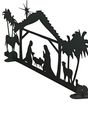 Manger scene 33by16" large decoration Christmas steel religious